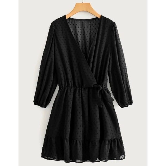 SHEIN Dresses & Skirts - Shein Black Dotted Aline Dress